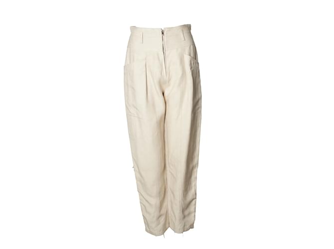 IRO, pantaloni beige MIRA con tasche profonde