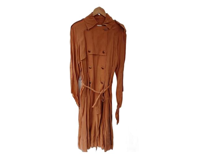 Zara Lungo trench coat marrone Bronzo