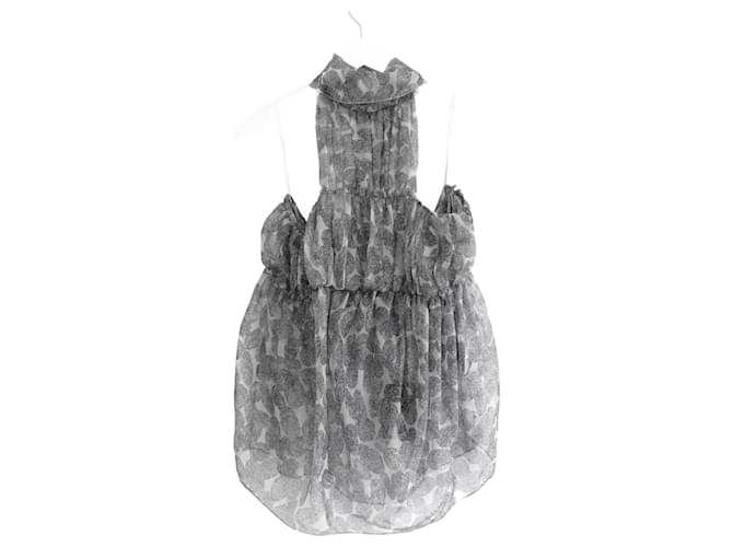 Yves Saint Laurent x Stefano Pilati Primavera 2011 Blusa in Seta con Stampa Digitale Nero Bianco