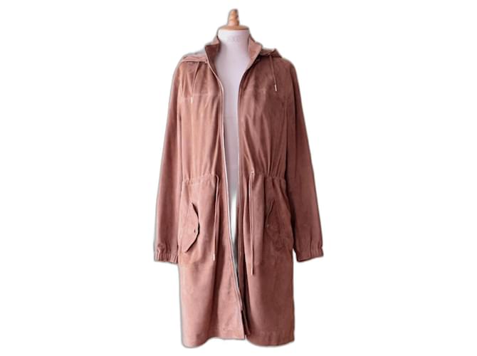 Parka in suede Massimo Dutti Cammello