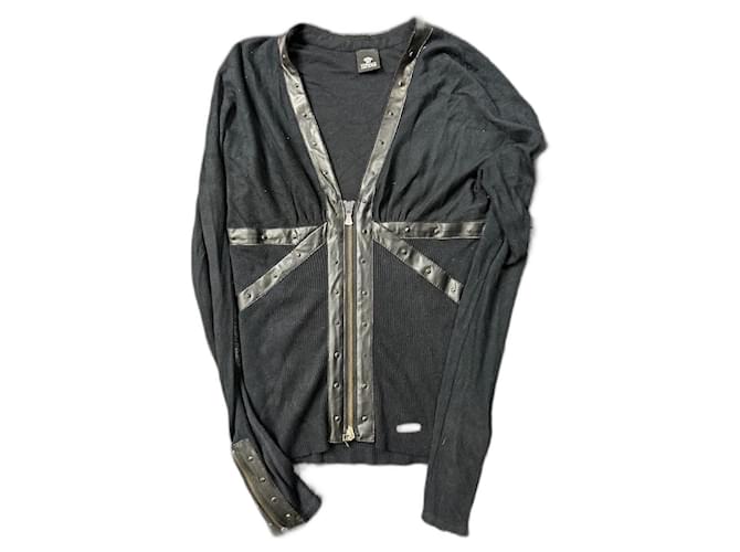 Cardigan bondage nero Versace Jeans Couture primi anni 2000