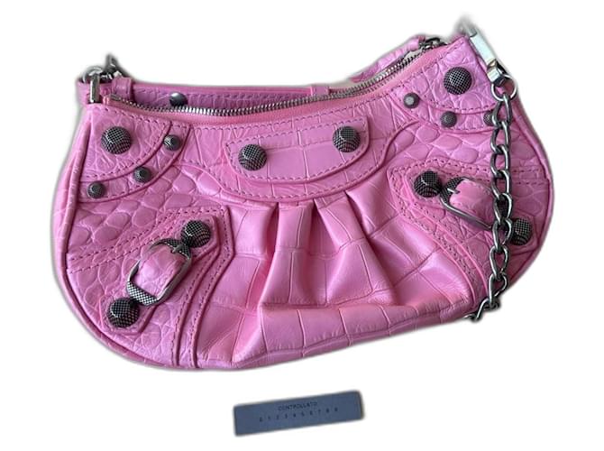 Balenciaga Le Cagole Mini con catena Rosa