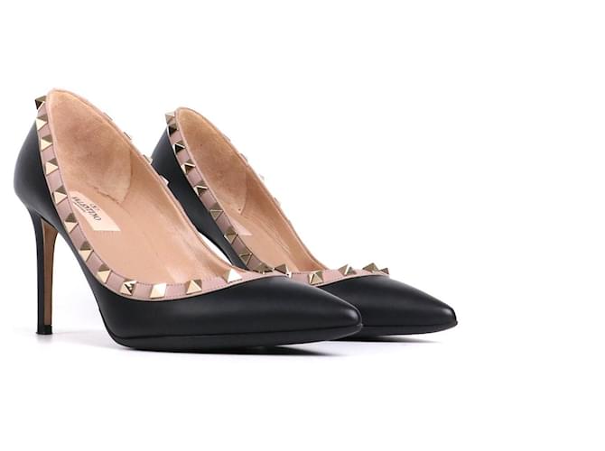 Valentino Garavani VALENTINO - Décolleté Valentino Rockstud in pelle nera (T37) Nero