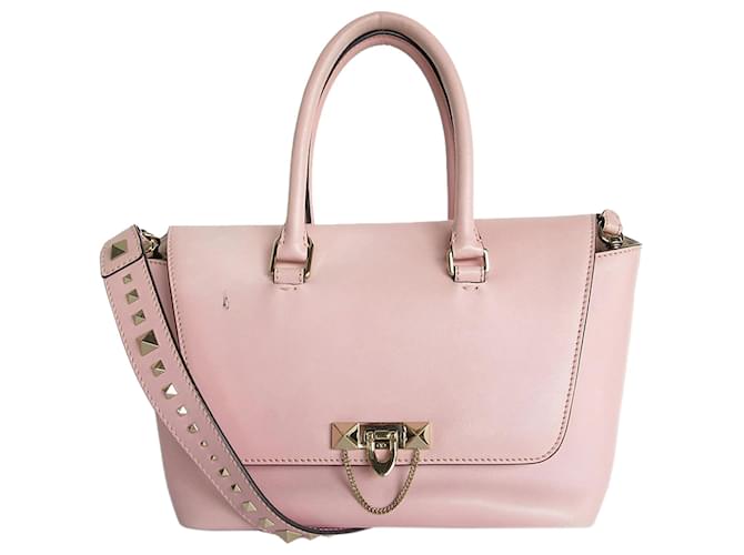 Borsa in pelle rosa chiaro Valentino Garavani