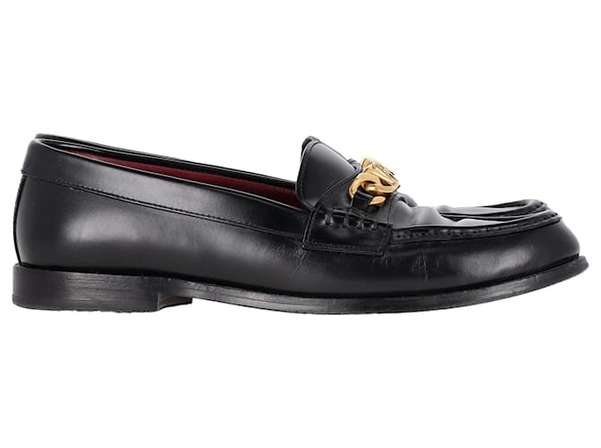 Valentino Garavani Mocassini Valentino VCHAIN in pelle nera Nero
