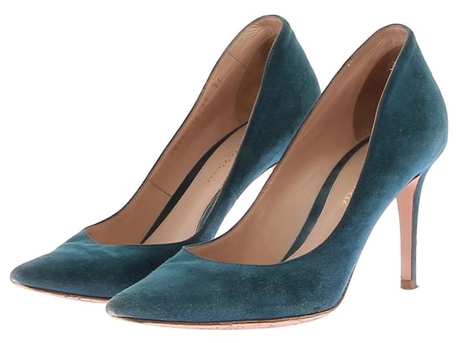 Tacchi Gianvito Rossi T.EU 37 Camoscio Turchese