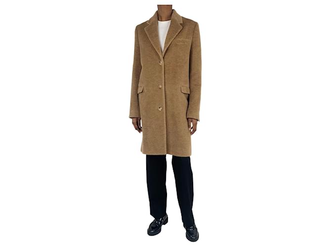 Totême Cappotto teddy in lana marrone su misura - taglia UK 6