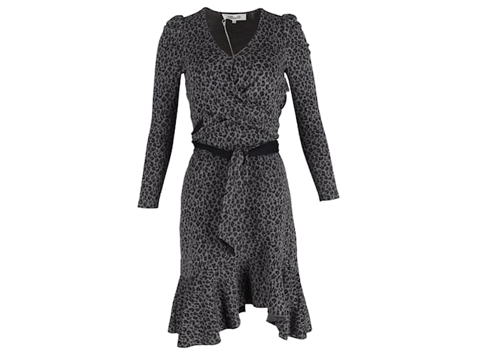 Abito Sienna effetto avvolgente in cotone stampato animale di Diane von Furstenberg Stampa python