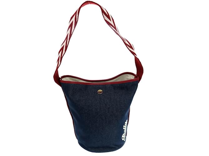Borsa a spalla in tela di cotone rossa BALLY Rosso