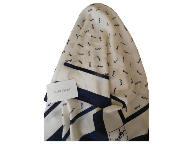 Yves Saint Laurent Loghi YSL Bianco Blu navy