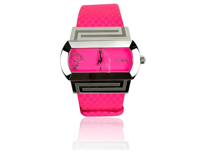 Versace Orologio da polso Hippodrome per donne Fluo Rosa Fucsia PSQ 99