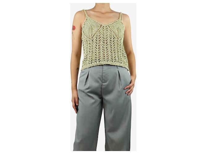 Autre Marque Top in crochet verde - taglia UK 6