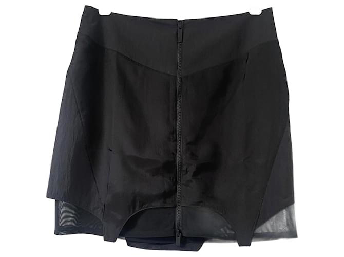 Mcq Gonna a pannelli striati Nero