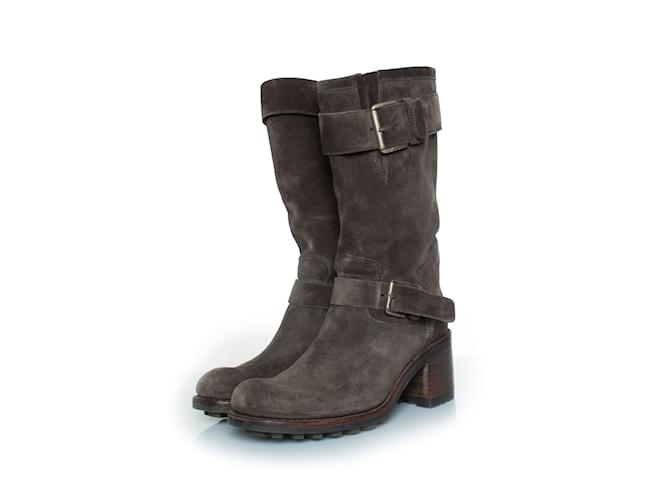 Autre Marque Stivali da biker Free Lance in suede grigio