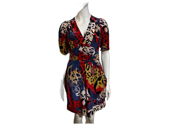 Diane Von Furstenberg Abito in seta colorato Sabine di DvF Multicolore