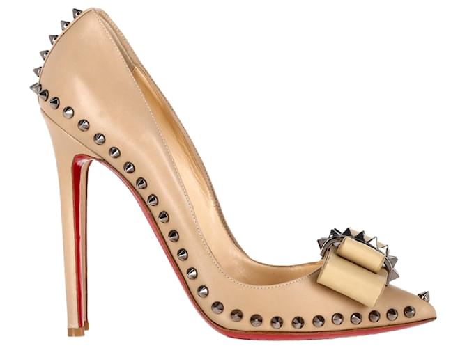 Christian Louboutin Lucifer 120 Décolleté con punte in pelle nuda Marrone Carne