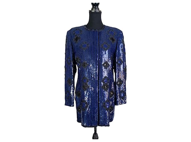 Giacca con paillettes Escada Couture Blu