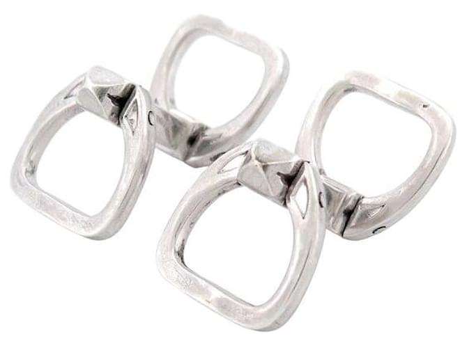 Hermès BOTTONI DA POLSO HERMES ETRIERS LENFANT VINTAGE IN ARGENTO 12GR