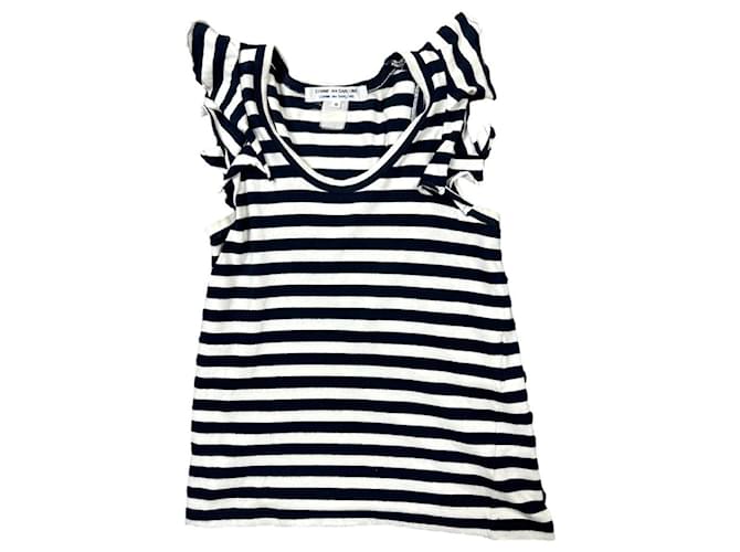 Comme Des Garcons Comme des Garçons SS2011 Top a Righe con Rouches. Nero Bianco