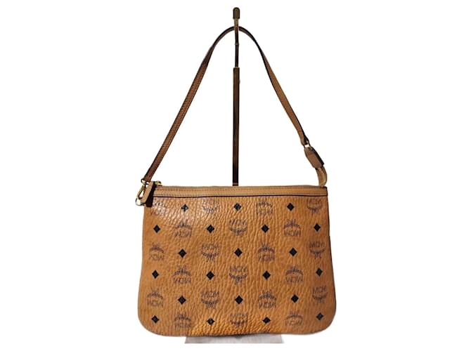 Pochette in pelle Visetos Cognac MCM Marrone