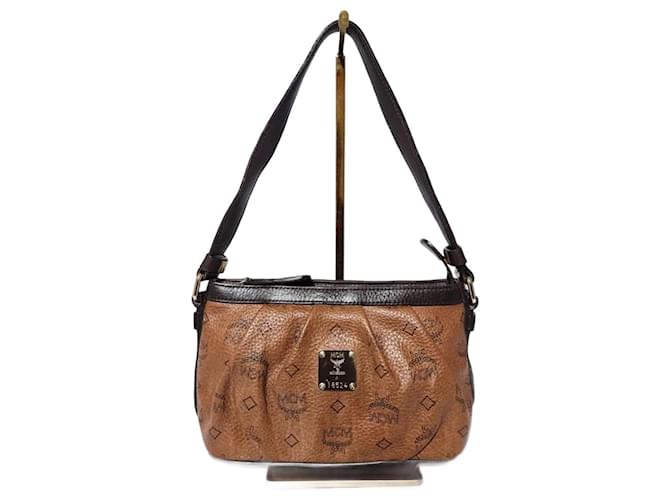 Pochette in pelle MCM Visetos Cioccolato/Marrone