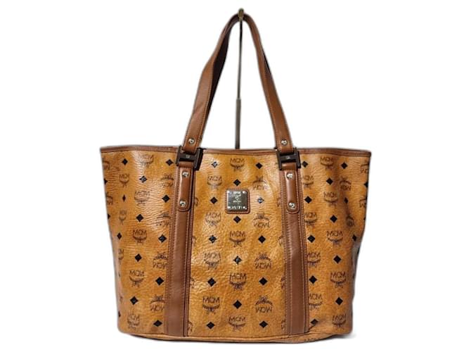 MCM Visetos Shopper Tote Cognac Marrone