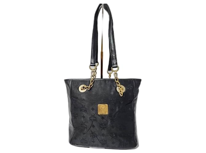 Borsa da shopping in nylon MCM Vintage Visetos nera Nero