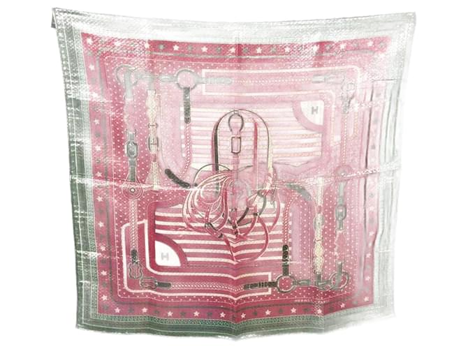 Sciarpa in seta Hermès in fucsia, verde e rosa Fuschia