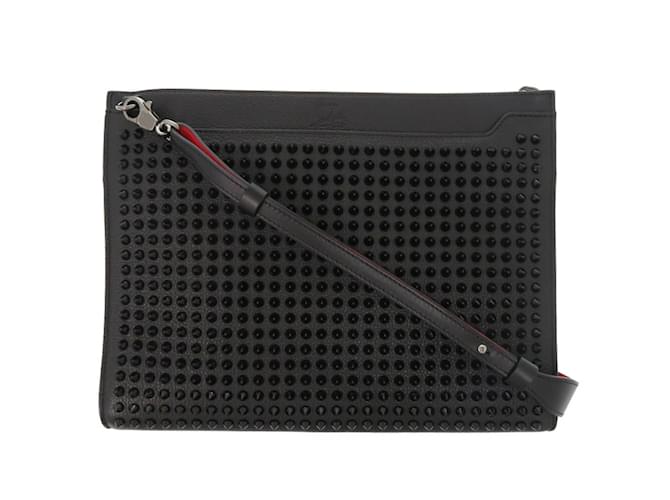 Borsa a spalla in pelle chiodata Sky Pouch di Christian Louboutin Nero