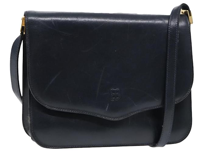 Borsa a Spalla BALENCIAGA in Pelle Blu Navy Oro Auth bs17168 D'oro