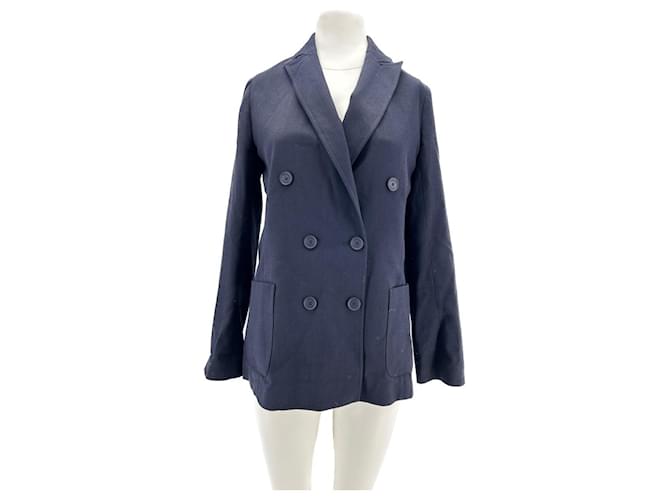 LACOSTE Giacche T.FR 36 Viscosa Blu navy