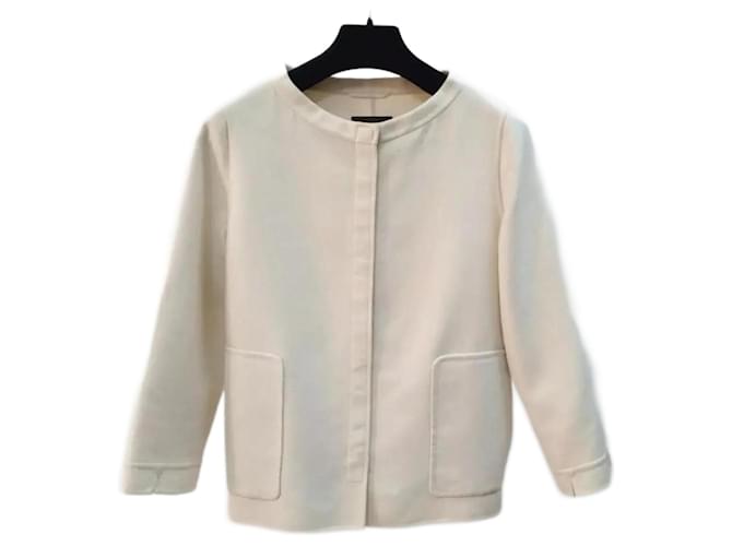 Giacca in cashmere avorio Loro Piana taglia 40 Beige