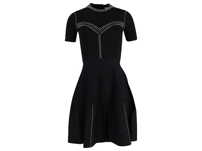 Abito in maglia decorato con borchie Sandro in viscosa nera Nero