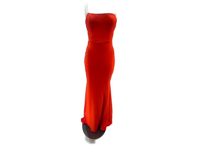 Autre Marque Abito Alex Perry T.UK 8 Poliestere Rosso