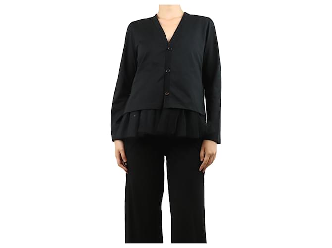 Comme Des Garcons Top in tulle nero con peplum - taglia S