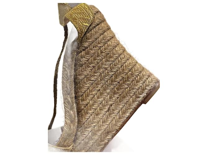 CHRISTIAN LOUBOUTIN Sandali T.EU 39 Tessuto D'oro