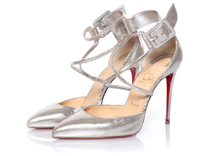 Christian Louboutin Pumps incrociati metallici Suzanna Argento Metallico
