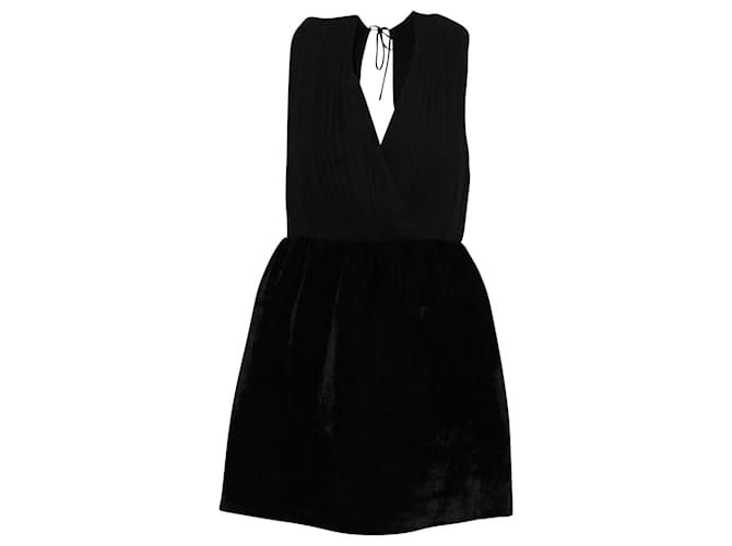 Abito con schiena aperta e fiocco Alice + Olivia in seta nera Nero