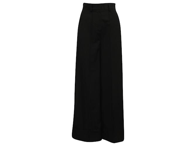 Pantaloni a gamba larga tailored MSGM in poliestere nero