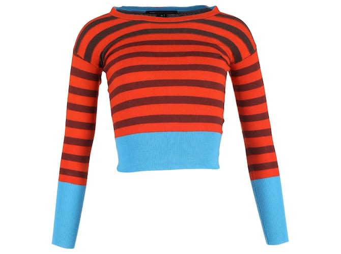 Maglione aderente a righe Marc by Marc Jacobs in cotone multicolore Stampa python
