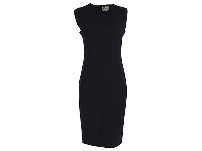 Abito aderente senza maniche in lana nera Lanvin Nero