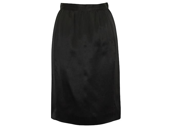 Gonna al ginocchio Dolce & Gabbana in seta nera Nero