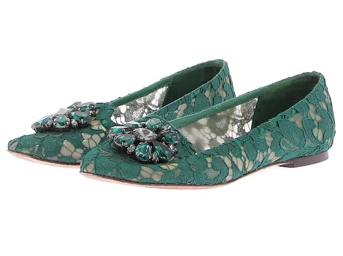 Ballerine Dolce & Gabbana T.EU 35.5 Tessuto Verde