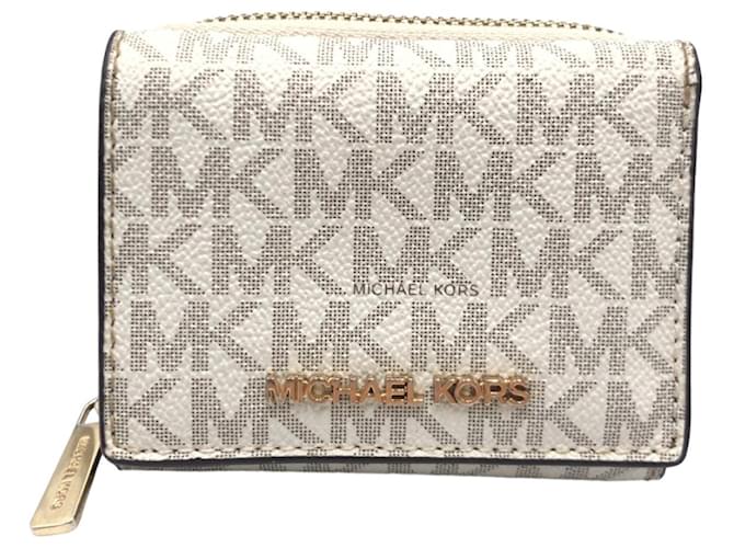 Portafoglio pieghevole in PVC Michael Kors Bianco