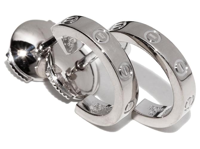 Orecchini Mini Love Hoop K18WG Cartier B80289 Bianco