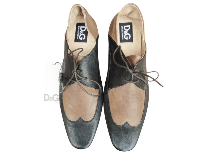 Derby morbidi taglia Dolce & Gabbana 44 Nuova Condizione Marrone Nero