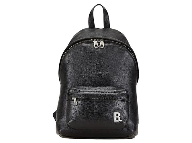 Zaino in pelle B Logo di Balenciaga Nero