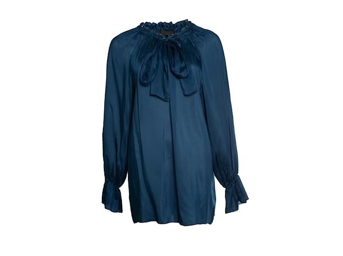 The Row, blusa blu con fiocco