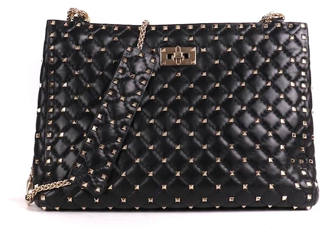 Valentino Garavani VALENTINO - Borsa tote Valentino Rockstud in pelle nera Nero