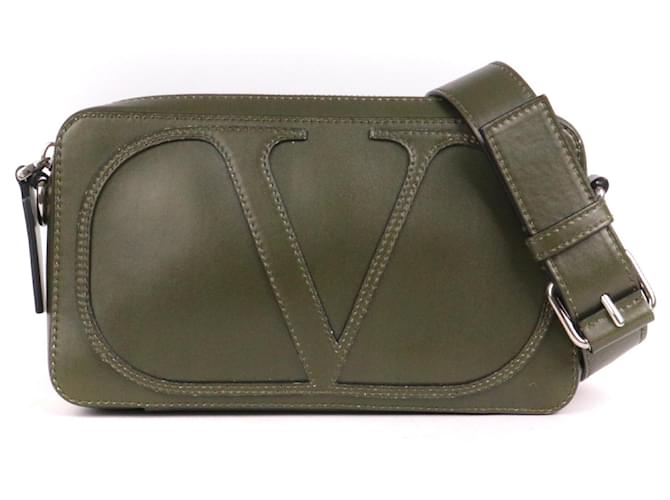 Valentino Garavani VALENTINO - Borsa a spalla Valentino VSling in pelle liscia khaki Verde